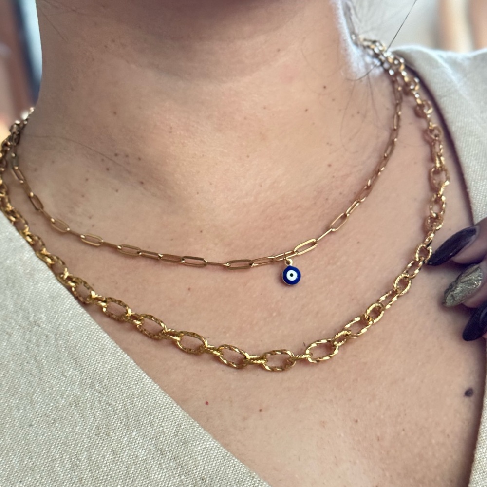Elegant Gold and Silver Chain Necklace Set
